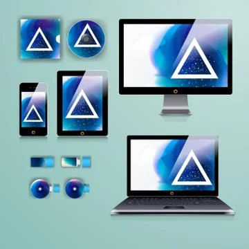 Corporate identity template with color elements. Vector company business styl 스톡 일러스트