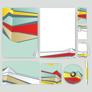 Corporate identity template with color elements. Vector company business styl Illustrazione stock