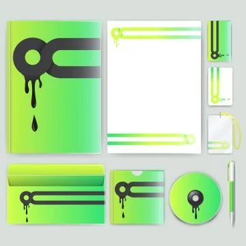 Corporate identity template with color elements. Vector company business styl Stockillustratie