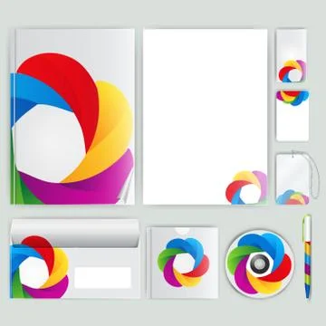 Corporate identity template with color elements. Vector company business styl Stockillustratie