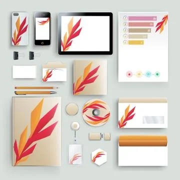 Corporate identity template with color elements. Vector company business styl イラスト素材