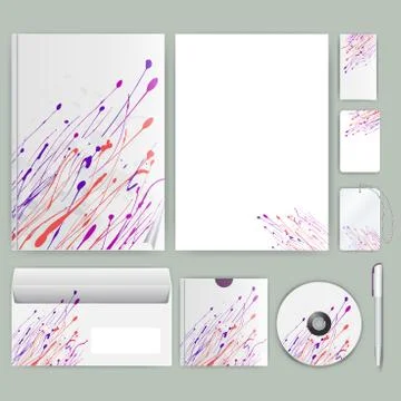 Corporate identity template with color elements. Vector company business styl 스톡 일러스트