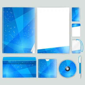 Corporate identity template with color elements. Vector company business styl Stock Illustration