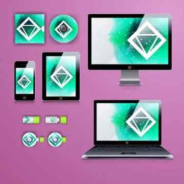Corporate identity template with color elements. Vector company business styl Stock Illustration