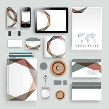 Corporate identity template with color elements. Vector company business styl Illustrazione stock