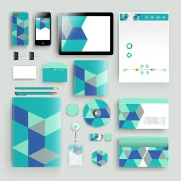 Corporate identity template with color elements. Vector company business styl 스톡 일러스트