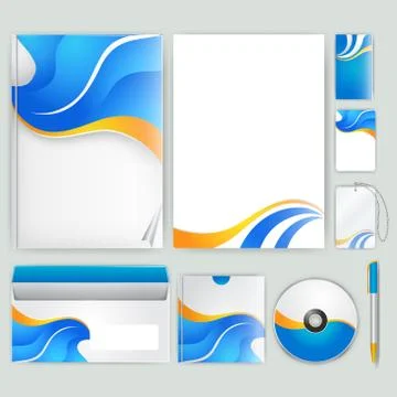 Corporate identity template with color elements. Vector company business styl Stock Illustration