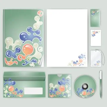 Corporate identity template with color elements. Vector company business styl 库存插图