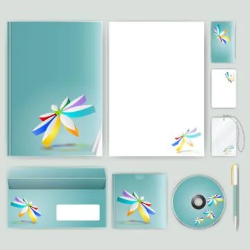 Corporate identity template with color elements. Vector company business styl Stock Illustration