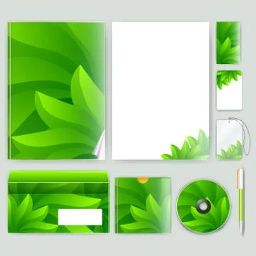 Corporate identity template with color elements. Vector company business styl 库存插图