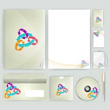 Corporate identity template with color elements. Vector company business styl Illustrazione stock