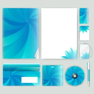 Corporate identity template with color elements. Vector company business styl 库存插图