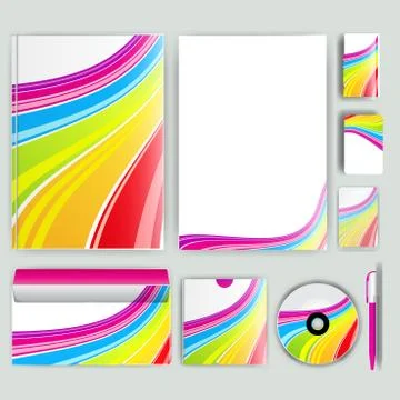 Corporate identity template with color elements. Vector company business styl Stock Illustration