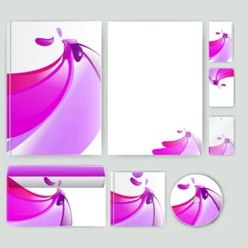 Corporate identity template with color elements. Vector company business styl 库存插图