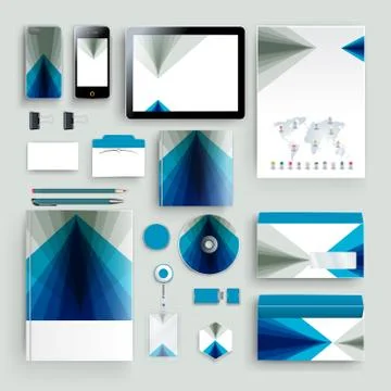 Corporate identity template with color elements. Vector company business styl Stock Illustration