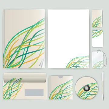 Corporate identity template with color elements. Vector company business styl Illustrazione stock