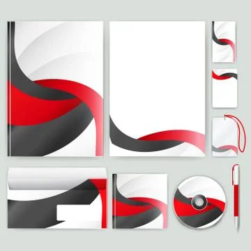 Corporate identity template with color elements. Vector company business styl Illustrazione stock