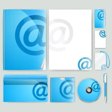 Corporate identity template with color elements. Vector company business styl Stock Illustration