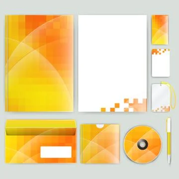 Corporate identity template with color elements. Vector company business styl Stock Illustration