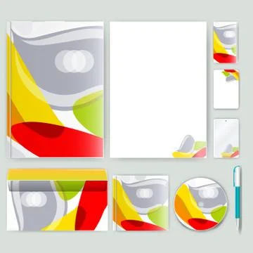 Corporate identity template with color elements. Vector company business styl Stock Illustration