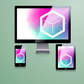 Corporate identity template with color elements. Vector company business styl Stock Illustration