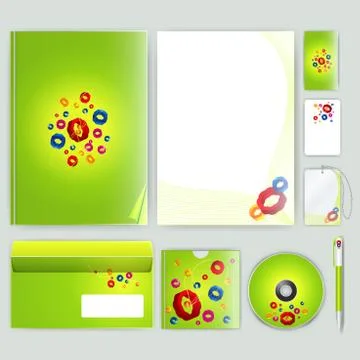 Corporate identity template with color elements. Vector company business styl Stock Illustration
