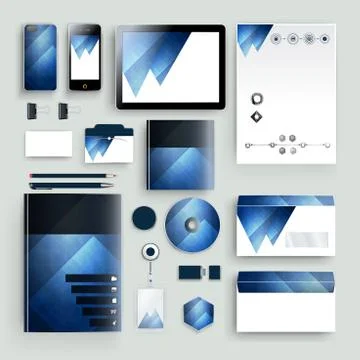 Corporate identity template with color elements. Vector company business styl 库存插图