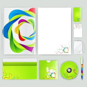 Corporate identity template with color elements. Vector company business styl 库存插图