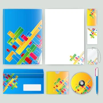 Corporate identity template with color elements. Vector company business styl イラスト素材