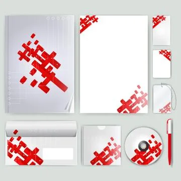 Corporate identity template with color elements. Vector company business styl 스톡 일러스트