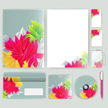 Corporate identity template with color elements. Vector company business styl Stock Illustration