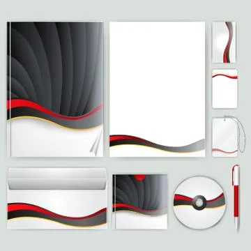 Corporate identity template with color elements. Vector company business styl 스톡 일러스트