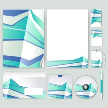 Corporate identity template with color elements. Vector company business styl イラスト素材