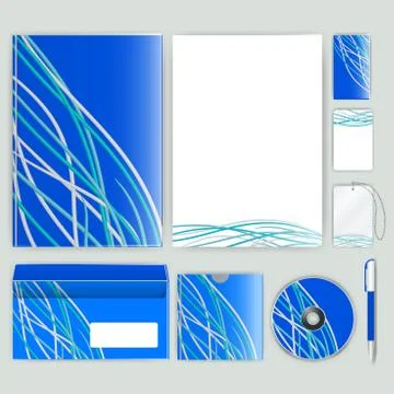 Corporate identity template with color elements. Vector company business styl 库存插图