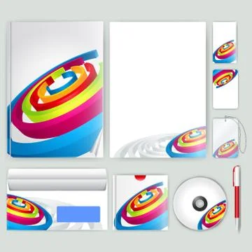 Corporate identity template with color elements. Vector company business styl Illustrazione stock