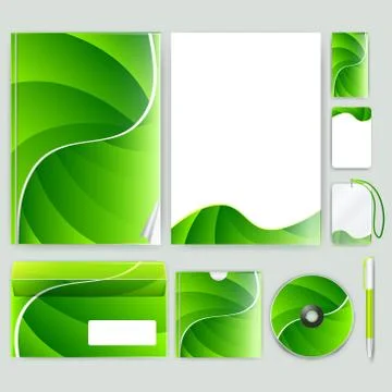 Corporate identity template with color elements. Vector company business styl イラスト素材