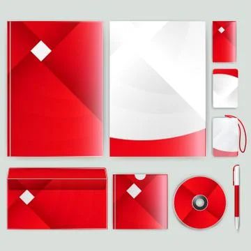 Corporate identity template with color elements. Vector company business styl 库存插图