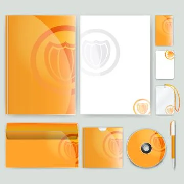 Corporate identity template with color elements. Vector company business styl Stock Illustration