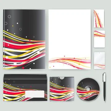 Corporate identity template with color elements. Vector company business styl 库存插图