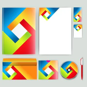 Corporate identity template with color elements. Vector company business styl Illustrazione stock