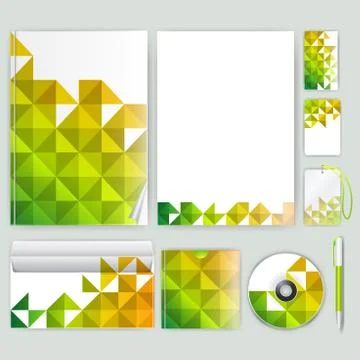 Corporate identity template with color elements. Vector company business styl 库存插图