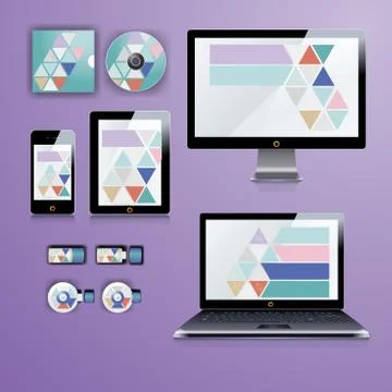 Corporate identity template with color elements. Vector company business styl Stock Illustration