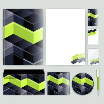 Corporate identity template with color elements. Vector company business styl Stock Illustration