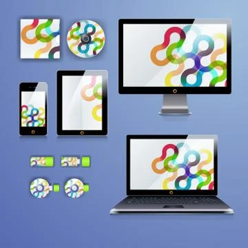 Corporate identity template with color elements. Vector company business styl Stock Illustration