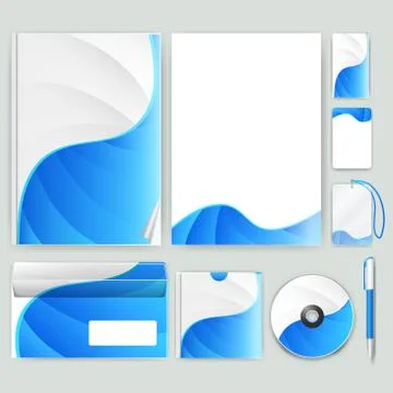 Corporate identity template with color elements. Vector company business styl Stock Illustration