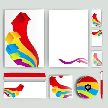 Corporate identity template with color elements. Vector company business styl Stock Illustration