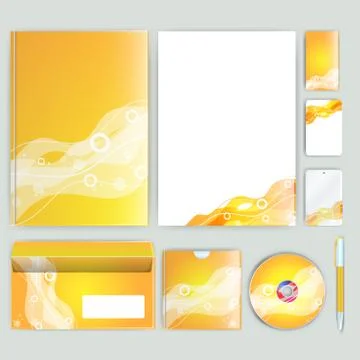 Corporate identity template with color elements. Vector company business styl Stock Illustration