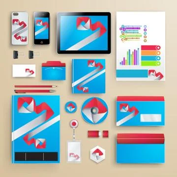Corporate identity template with color elements. Vector company business styl Stock Illustration