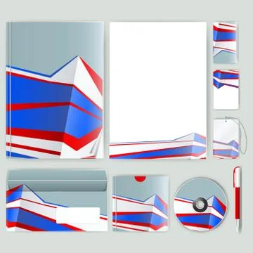 Corporate identity template with color elements. Vector company business styl イラスト素材