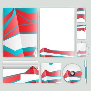 Corporate identity template with color elements. Vector company business styl Illustrazione stock